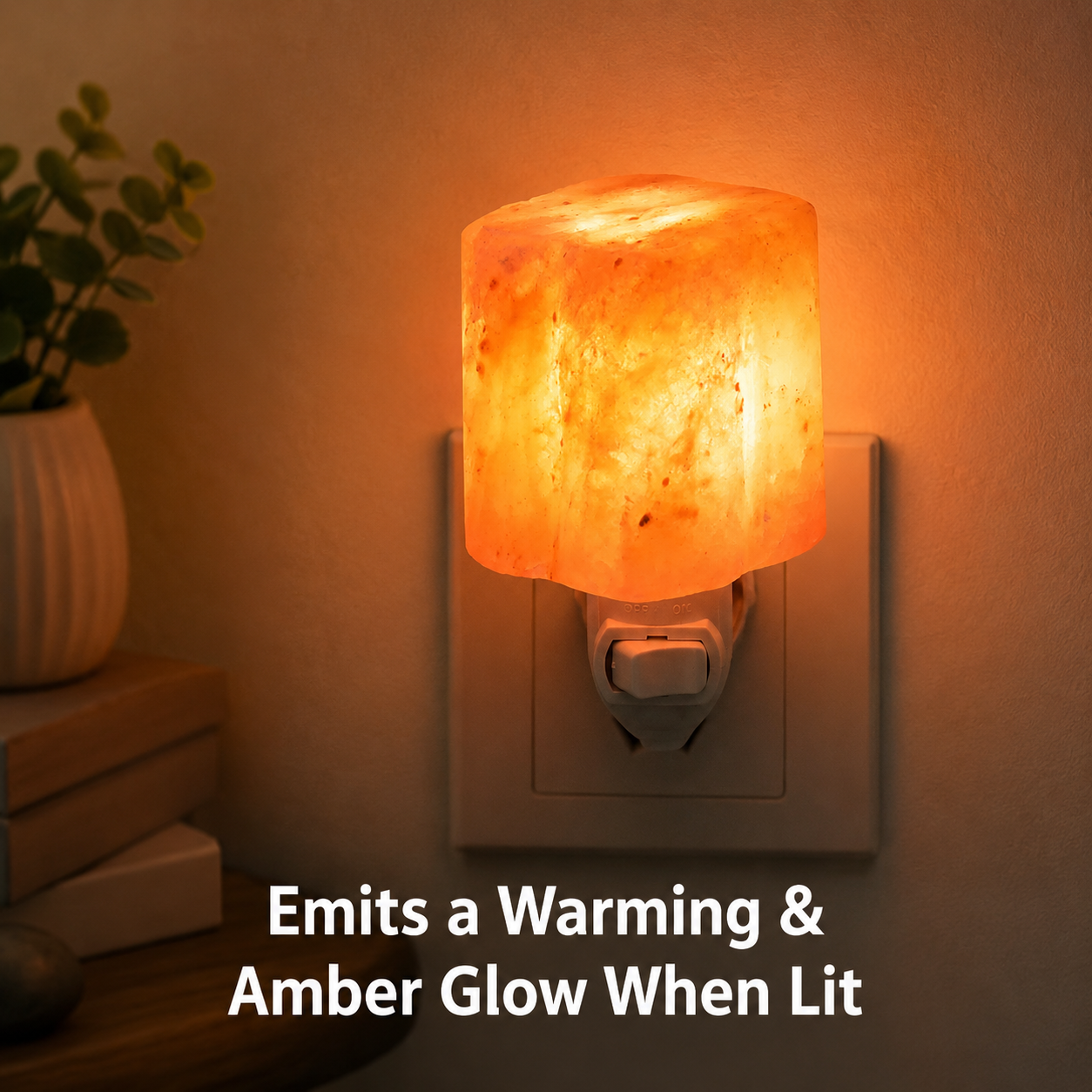 Attractive Cube Shape Nightlight 100% Natural Himalayan Pink Salt Lamp with Direct Plug