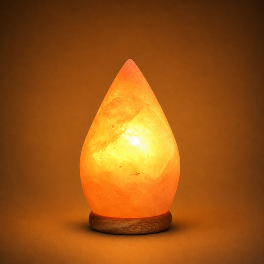 Hand Carved Raindrop Shape Himalayan Rock Salt Lamp